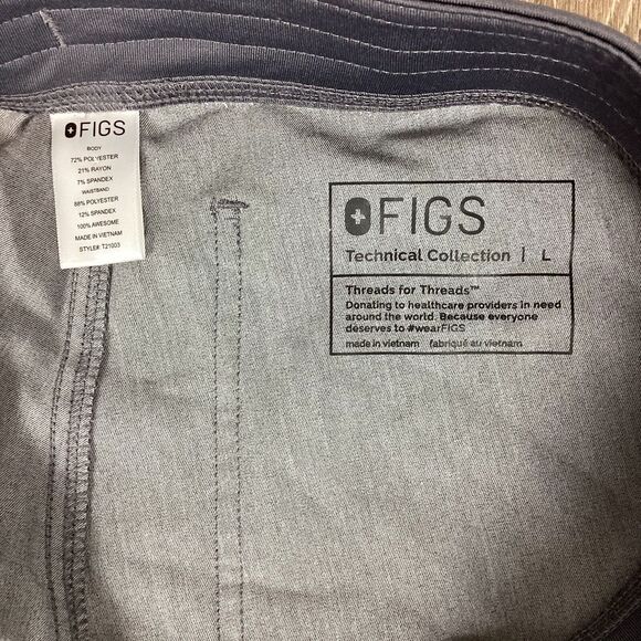 FIGS Pants Scrubs Gray L Medical Nurse‎ Drawstring Straight Doctor - Picture 3 of 7